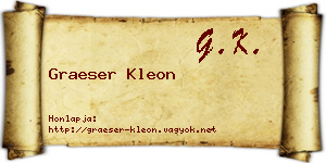 Graeser Kleon névjegykártya